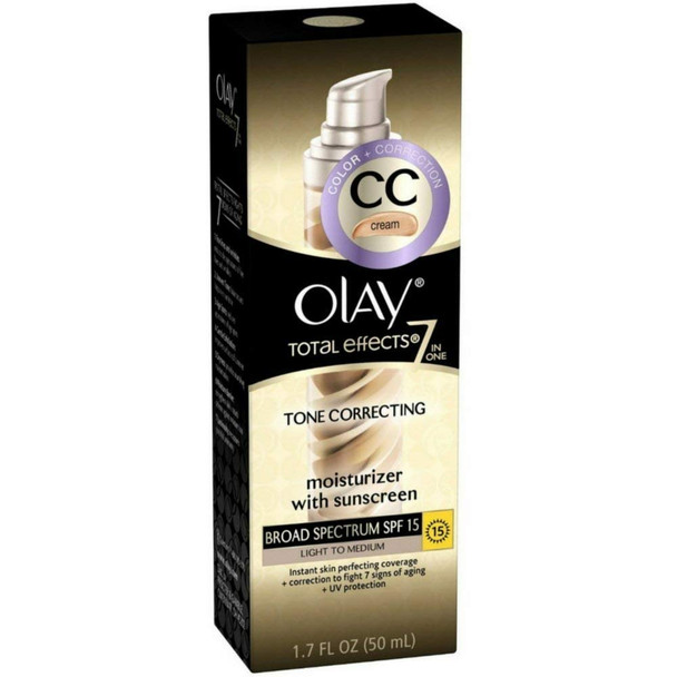Olay Total Effects 7-In-1 Tone Correcting Moisturizer, SPF 15, Light To Medium 1.7 Ounce