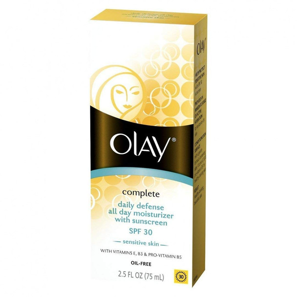 OLAY Complete 30 Defense Daily UV Moisturizer, SPF 30, Sensitive Skin 2.50 oz (Pack of 4)