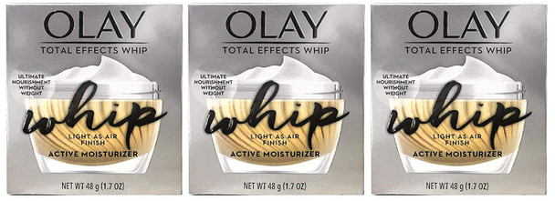 Olay Total Effects Whip Active Moisturizer 1.7 Ounce (50ml) (3 Pack)