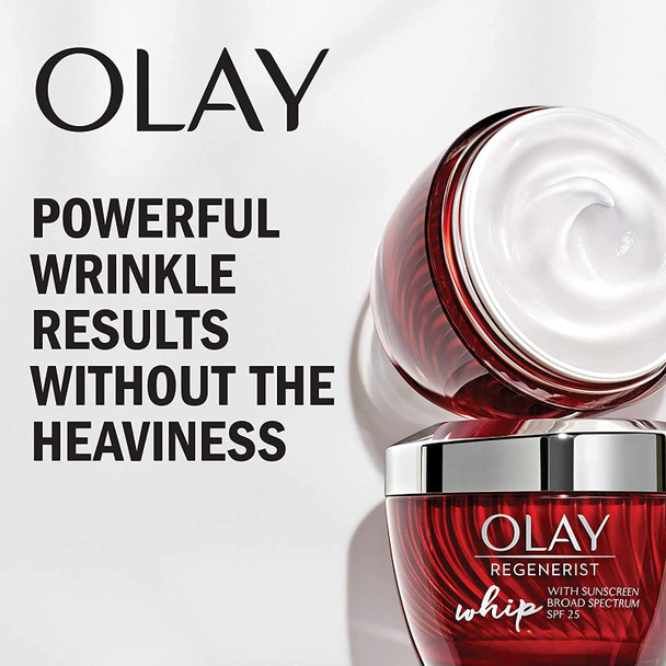 Olay Regenerist Whip Face Moisturizer SPF 25, 1.7 oz + Whip Face Moisturizer Travel/Trial Size Bundle