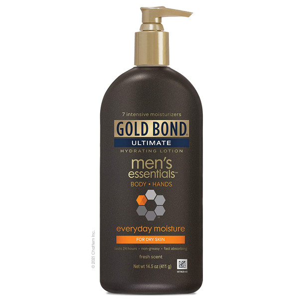 Gold Bond Men's Essentials Hydrating Lotion 14.5 oz., Everyday Moisture for Dry Skin