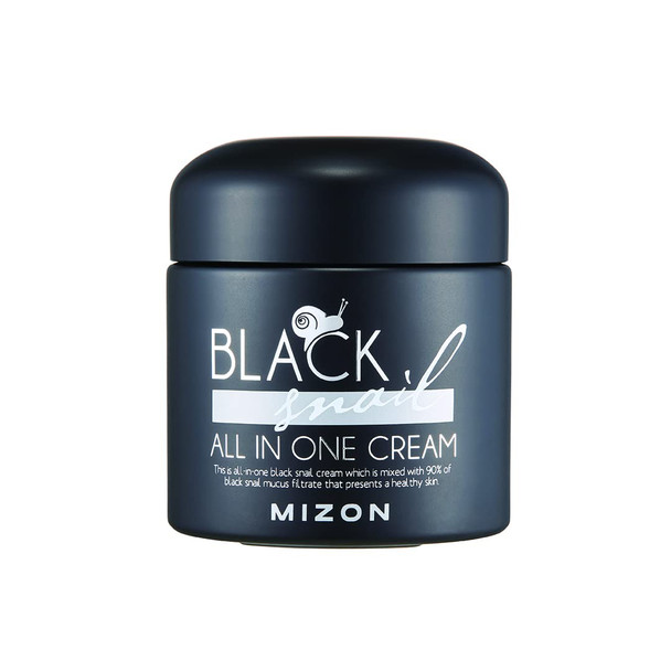 MIZON Black Snail All In One Cream, Premium, Snail Repair Cream, Intensive Care, Korean Skin Care, Facial Moisturizing, Snail Mucin Extract, Wrinkle Care, Firming (75ml, 2.5 fl oz)