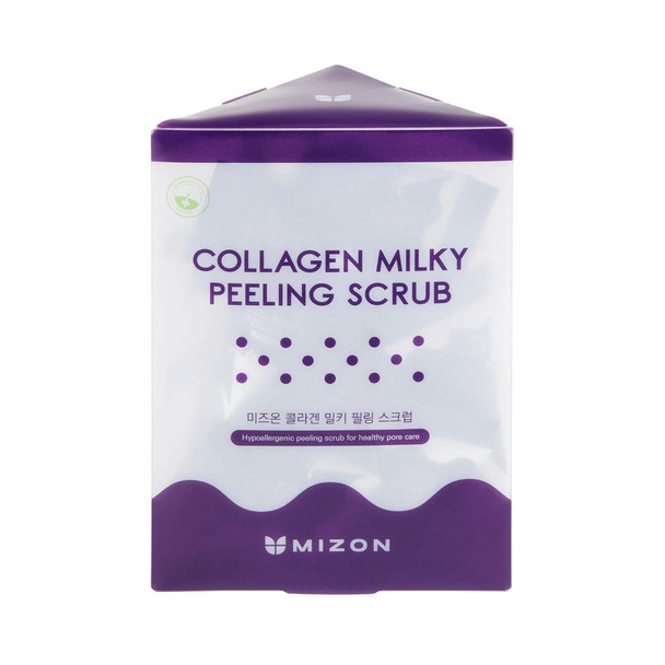 MIZON Collagen Milky Peeling Scrub, Collagen Scrub, Exfoliating Face, Body Scrub, Radiant Skin (7g*24ea)