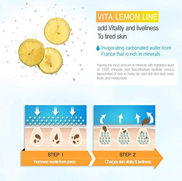 MIZON Vita Lemon Peeling Gel, Lemon Peel Oil and Sparkling Water, Skin Tightening, Moisturizing, Skin Vitality, Removes Dead Skin Cells (150g)