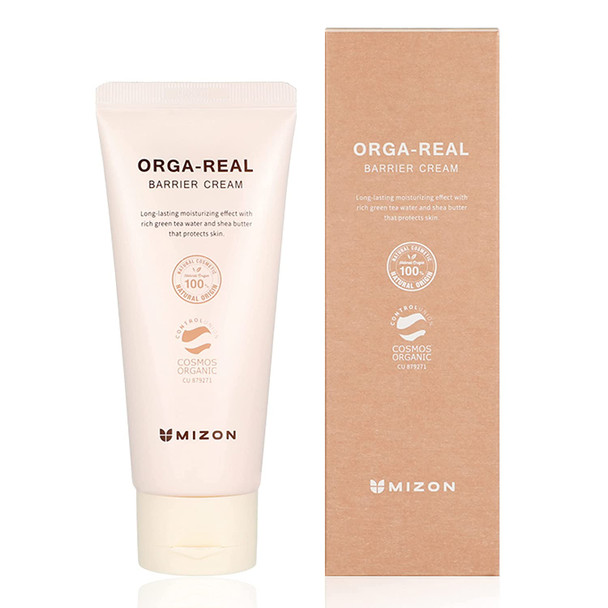 MIZON Orga-real Barrier cream, moisture cream, multi use cream, Vegan skincare, Organic, cruelty free (100ml 3.38 FL oz)