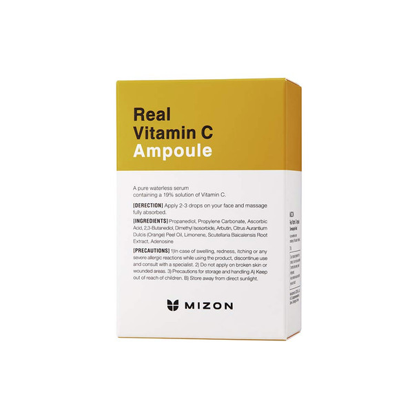MIZON Real Vitamin C Ampoule, Pure Vitamin C, No Water Added,10 Ingredients, Tone correction treatment, Nutrition, Face Moisturizer