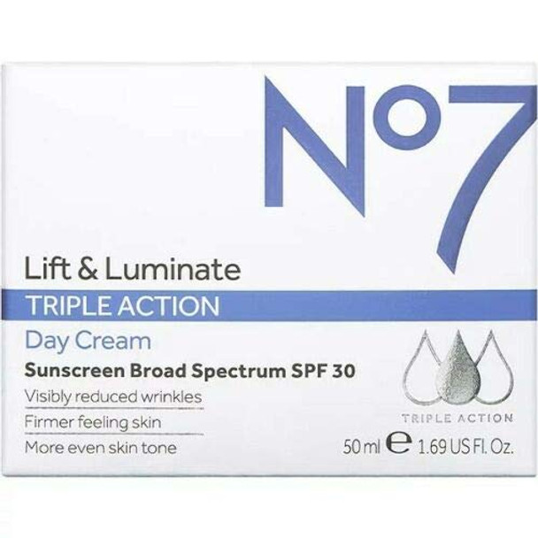 No7 Lift & Luminate Triple Action Day Cream SPF30, 1.69 fl. oz/50 ml