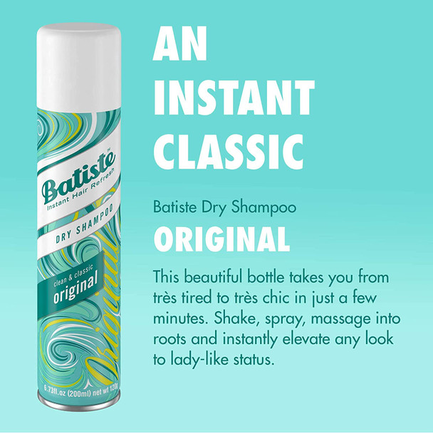 Batiste Dry Shampoo Original Clean & Classic 6.76 Fl Oz (2 pack)