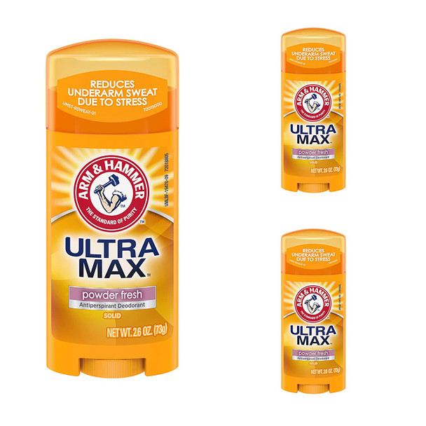 Arm & Hammer Deodorant 2.6oz Solid Ultra Powder Fresh (Oval) (3 Pack)