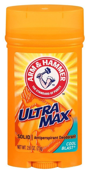 Arm & Hammer Ultra Max Antiperspirant Deodorant, Invisible Solid, Cool Blast, 2.6 oz. (6 pack)