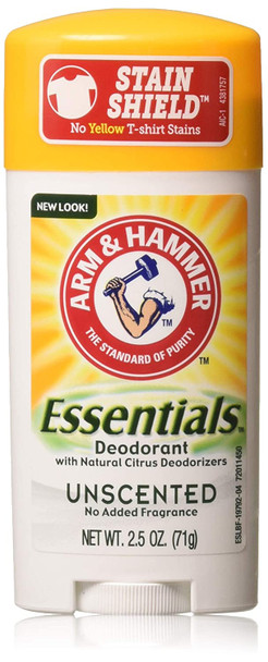 ARM & HAMMER Essentials Natural Deodorant Unscented 2.50 oz (Pack of 10)