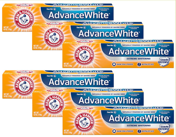 Arm & Hammer Advance White Extreme Whitening Toothpaste - 6 Oz (Pack of 6)