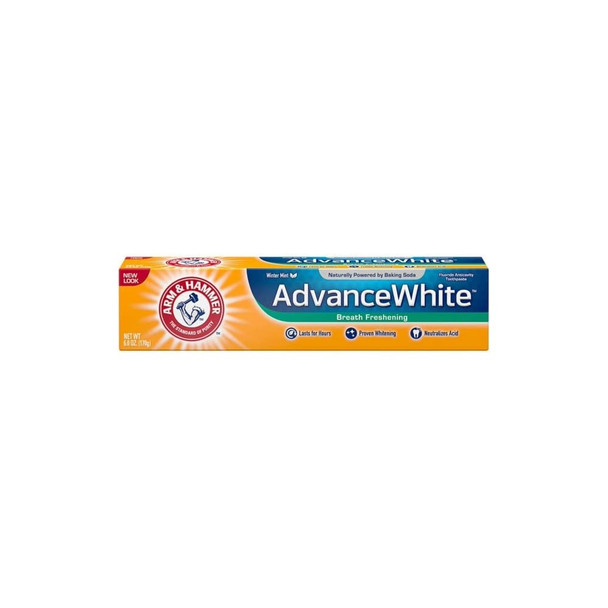 ARM & HAMMER Advance White Baking Soda Toothpaste, Frosted Mint 6 oz (Pack of 4)