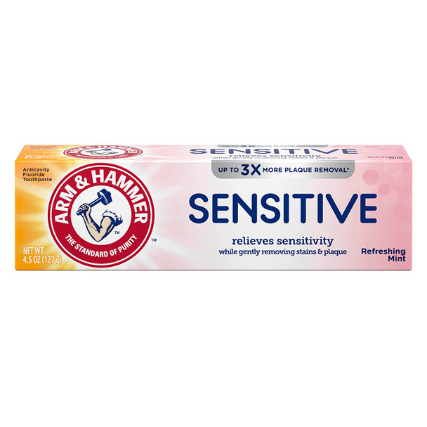 ARM & HAMMER Sensitive Teeth & Gums Toothpaste, Refreshing Mint- Fluoride Toothpaste, 4.5 Ounce (Pack of 12)