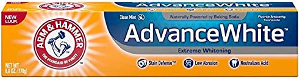 ARM & HAMMER Advance White Extreme Whitening Baking Soda and Peroxide Toothpaste, Fresh Mint, Twin Pack 6 oz (Pack of 4)