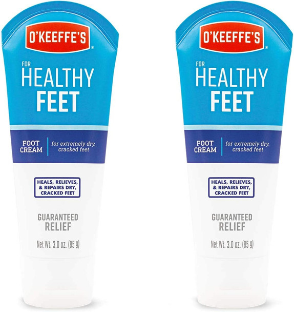 O'Keeffe's Healthy Feet Foot Cream for Extremely Dry, Cracked Feet, 3 Ounce Tube, (Pack of 2)