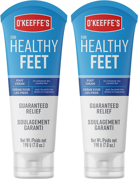 O'Keeffe's for Healthy Feet Foot Cream for Extremely Dry, Cracked, Feet, 7 Ounce Tube, (Pack of 2)