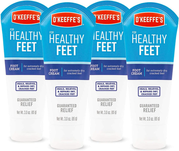 O'Keeffe's Healthy Feet Foot Cream, 3.0 ounce Tube, (Pack of 4)