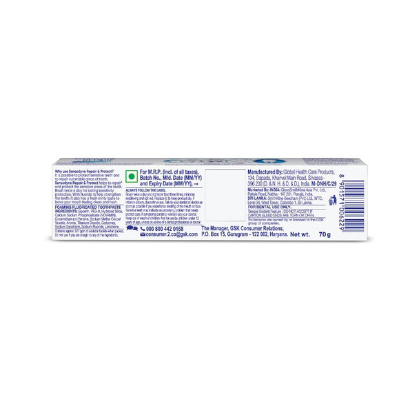 Sensodyne Repair Protect Toothpaste with Fluoride 70 gm - Pack of 1