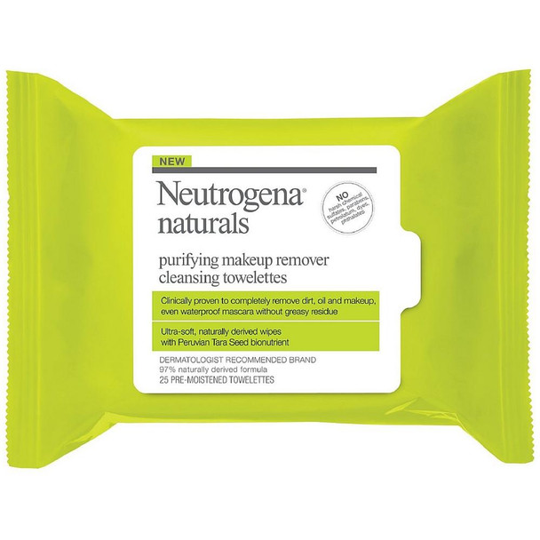 Neutrogena Naturals Purifying Makeup Remover Cleansing Towelettes 25 ea