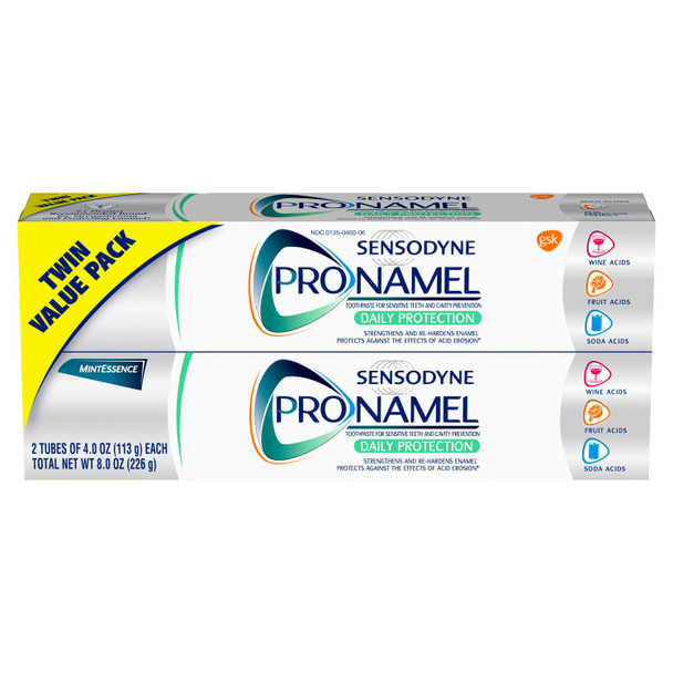 Sensodyne Pronamel Daily Protection Enamel Toothpaste for Sensitive Teeth, 4 Ounces Twinpack