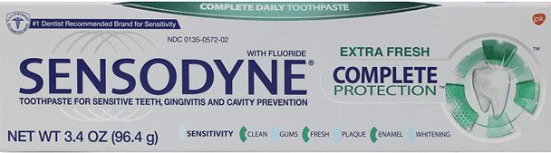 Sensodyne Complete Protection Sensitivity Toothpaste, Extra Fresh 3.40 oz (Pack of 3) by Sensodyne