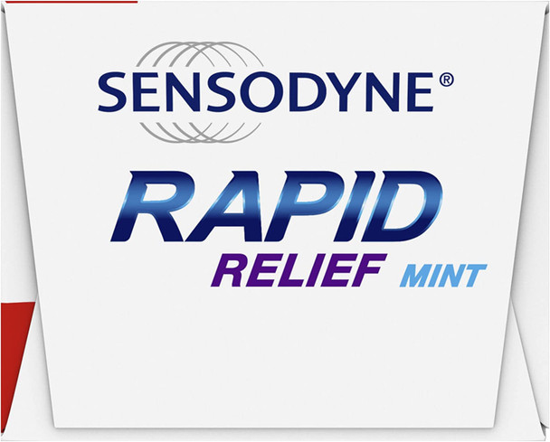 Sensodyne Rapid Relief Toothpaste for Sensitive Teeth and Cavity Prevention, Mint, Travel Size 0.8 Ounces (23g) - Pack of 3