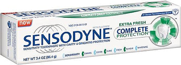 Sensodyne Complete Protection Sensitivity Toothpaste, Extra Fresh 3.40 oz (Pack of 6)