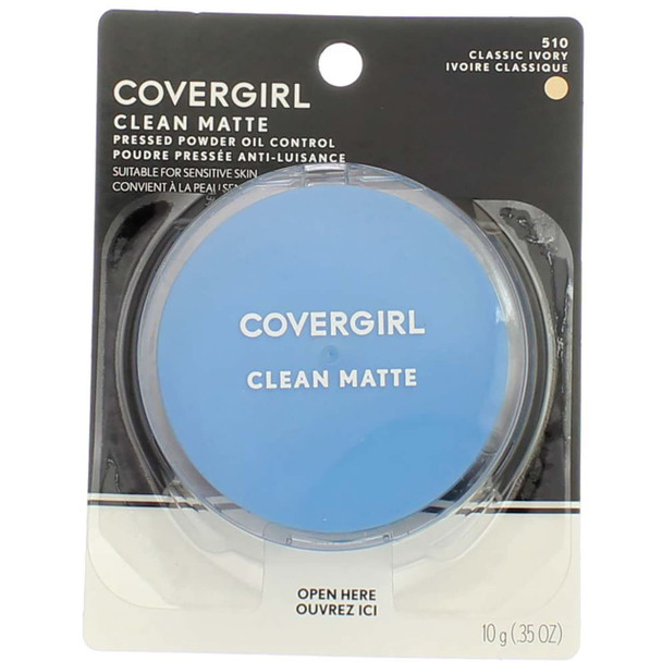 CoverGirl Clean Oil Control Compact Pressed Powder, Classic Ivory [510], 0.35 oz (Pack of 3)