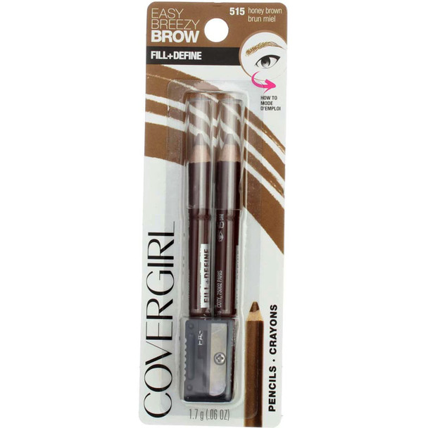 Covergirl Easy Breezy Brow Fill and Define, 515 Honey Brown (Pack of 3)
