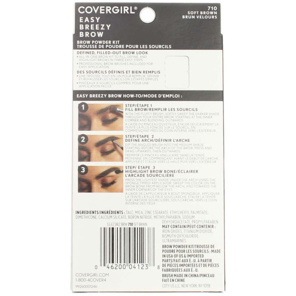 COVERGIRL Easy Breezy Brow Powder Kit, Soft Brown (Pack of 4)