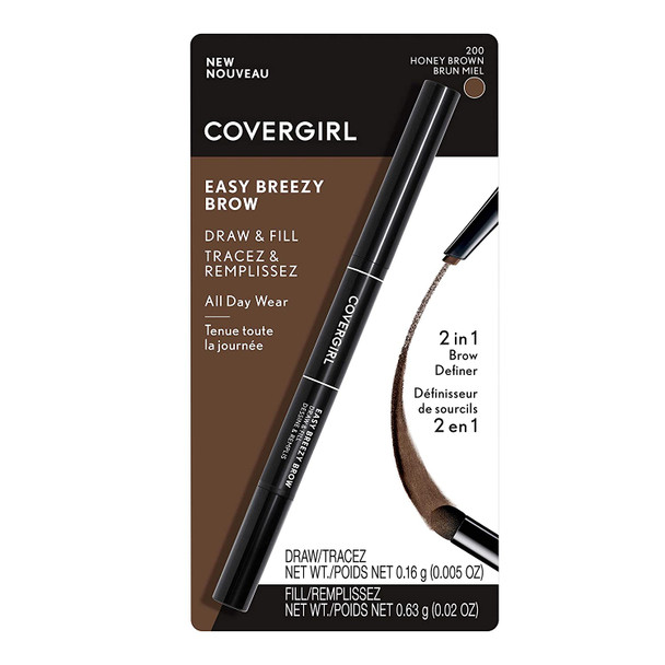 COVERGIRL Easy Breezy Brow Draw and Fill Brow Tool, Honey Brown