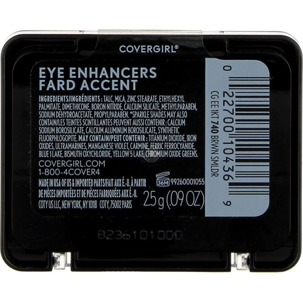 CoverGirl Eye Enhancers 1 Kit Eye Shadow, Brown Smolder [740] 0.09 oz (Pack of 2)