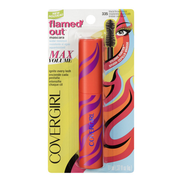 COVERGIRL Flamed Out Water Resistant Mascara Black/Brown Blaze 335, .37 oz, Old Version (packaging may vary)