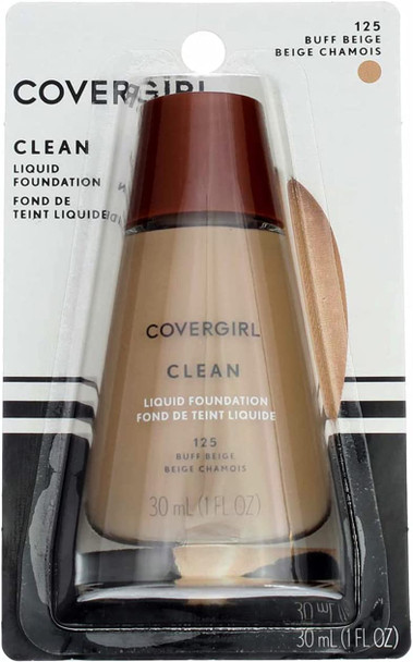 Covergirl Clean Buff Beige 125 Liquid Normal Skin Foundation Makeup, 2 Pound