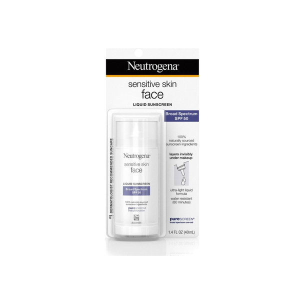 Neutrogena Sensitive Skin Face Liquid Sunscreen SPF 50, 1.4 oz