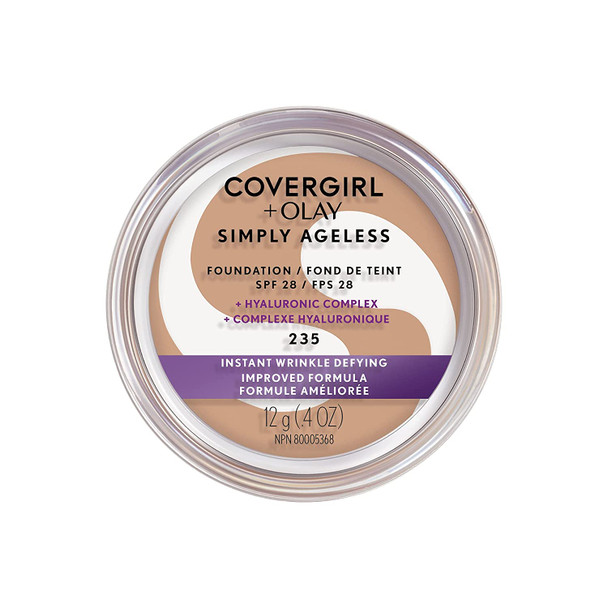 CoverGirl Face Products CoverGirl & Olay Simply Ageless Foundation, Medium Light 235, 0.40-Ounce Package