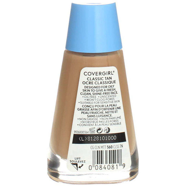 CoverGirl Clean Classic Tan Matte 560 Oil Control Liquid Makeup -- 2 per case.