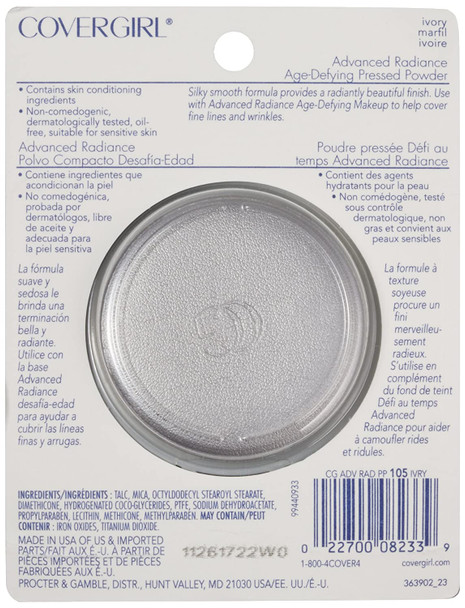 CoverGirl Advanced Radiance Pressed Powder, Ivory 105, 0.39-Ounce (Pack of 2)