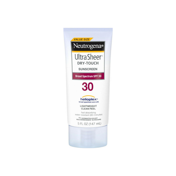Neutrogena  Ultra Sheer Dry-Touch Water Resistant and Non-Greasy Sunscreen Lotion with Broad Spectrum SPF 30, 5 oz
