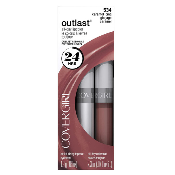 COVERGIRL Outlast All Day Two-Step Lipcolor Caramel Icing 534, 0.06 Oz, 0.07 fl oz