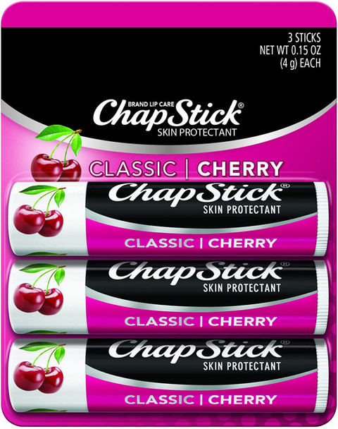 Chapstick ChapStick Classic Lip Balm Tube for Skin Protectant Lip Care, Cherry Flavor, 0.15 Ounce