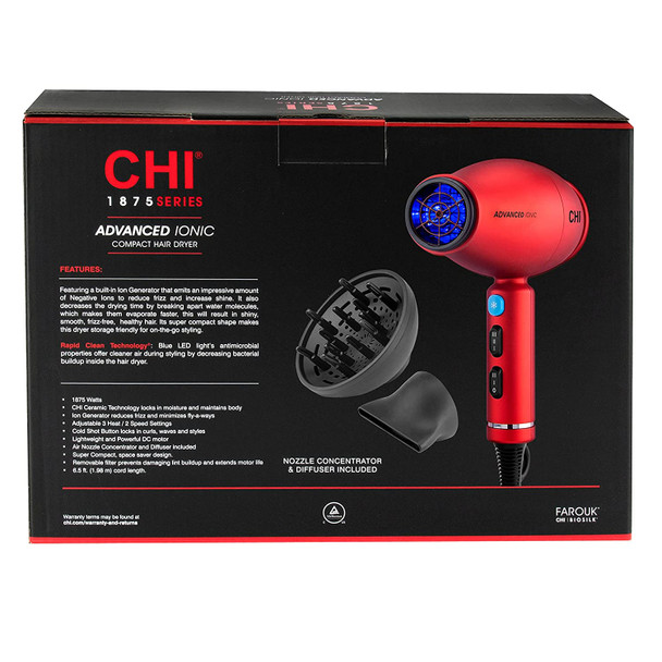 CHI 1875 Series Advanced Ionic Compact Hair Dryer, 16 Oz