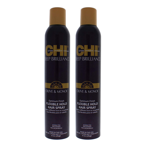 Deep Brilliance Optimum Flexible Hold by CHI for Unisex - 10 oz Hair Spray - (Pack of 2)