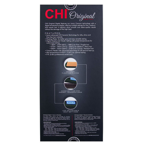 CHI Original Digital Ceramic Hairstyling Iron - Includes 3-hair Ties, Poison Ivy