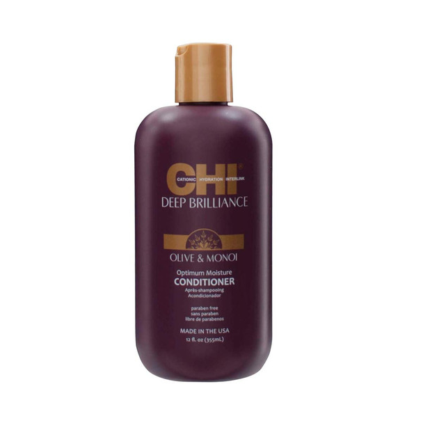 CHI Deep Brilliance Olive & Monoi Optimum Moisture Shampoo and Conditioner 12oz Bundle