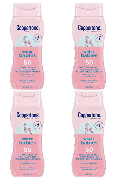 Coppertone Water Babies Non-Irritating Lotion with SPF 50 (Pack of 4)