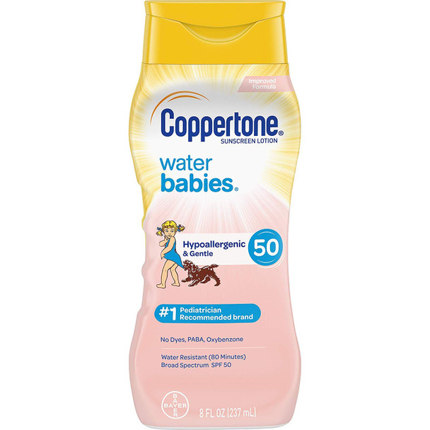Coppertone Spf#50 Waterbabies Aloe & Vitamin-E Lotion 8 Ounce (237ml) (Pack of 2)