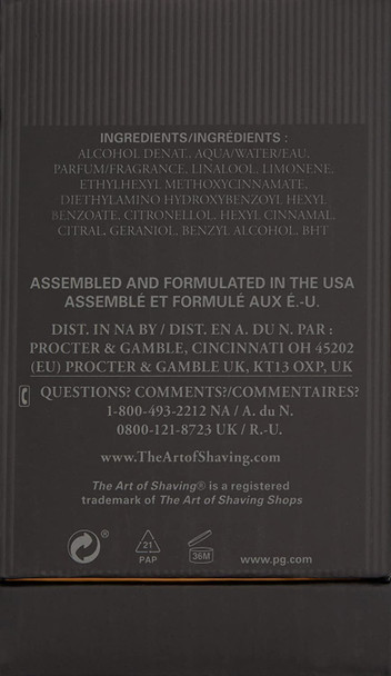 The Art of Shaving Cologne Intense, Bourbon Amber, 3.3 Fl Oz