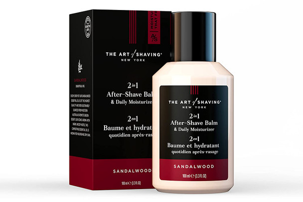 The Art of Shaving Sandalwood After-Shave Balm & Daily Moisturizer - Lasts Up to 8 Hours, Reduces Signs of Aging, Clinically Tested for Sensitive Skin